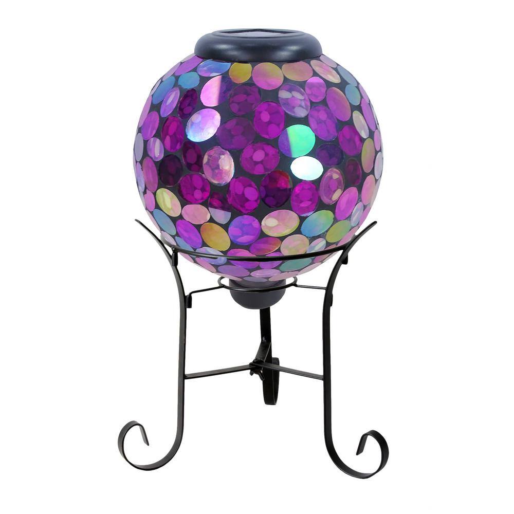 Solar Mosaic Pink Gazing Globe with Stand