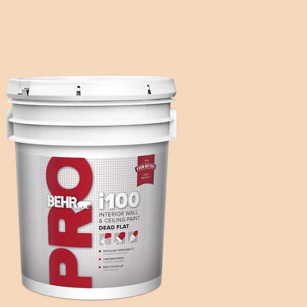 BEHR PRO 5 gal. #PPU4-11 Porcelain Peach Dead Flat Interior Paint