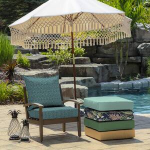 24 in. x 24 in. 2-Piece Deep Seating Outdoor Lounge Chair Cushion in Sapphire Alana Tile