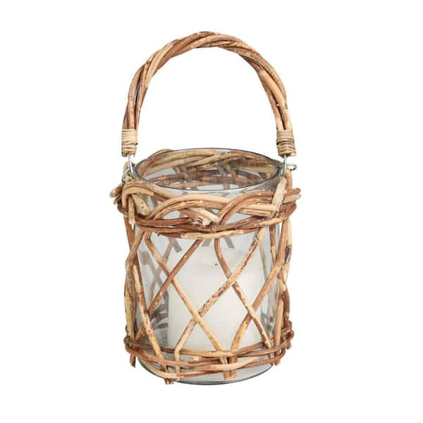 Litton Lane Clear Glass Handmade Decorative Candle Lantern with