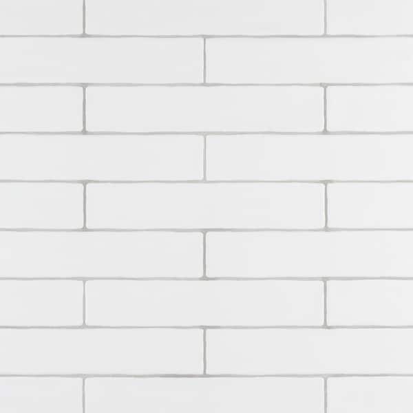 Merola Tile Chester Matte Bianco 2 in. x 9-4/5 in. Ceramic Wall Take Home Tile Sample