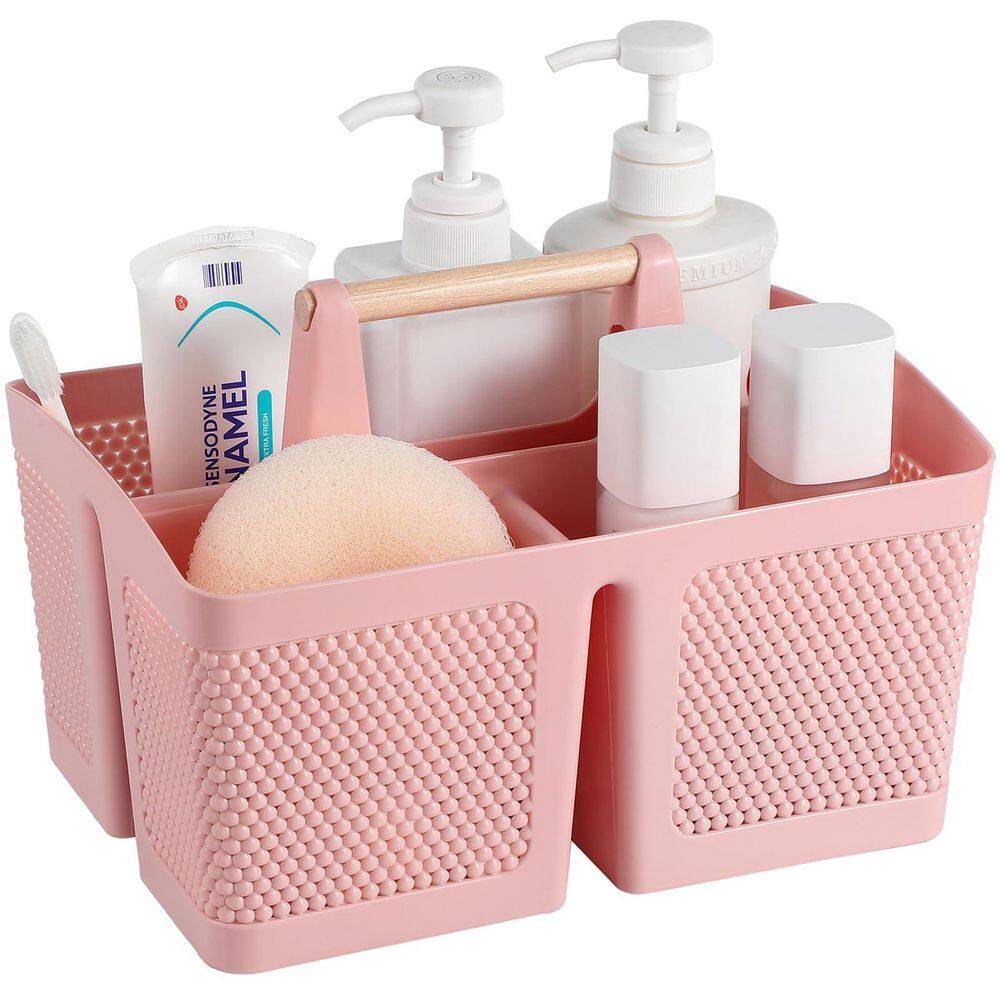 Freestanding Plastic Portable Shower Caddy with Handle for Bathroom, College Dorm and Rooms in Pink price history on PriceWatchPro