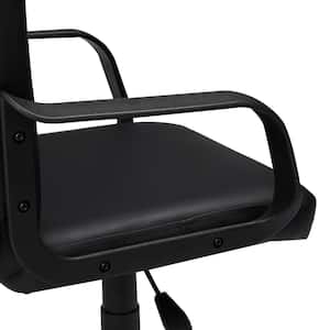 Office Desk Chair with Armrests Mid Back Adjustable Height, 360-Degree Swivel, 330 lbs. Capacity Office Stool, Black
