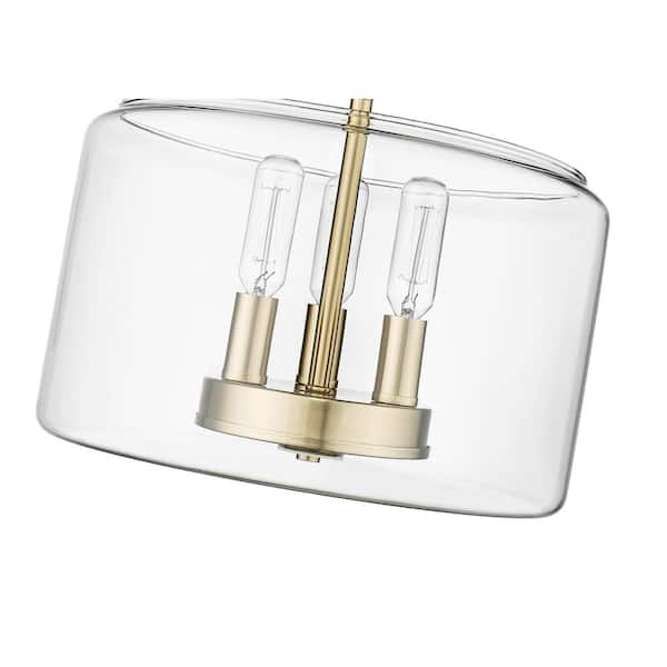 Millennium Lighting Asheville 3-Light Modern Gold Glam Clear Glass