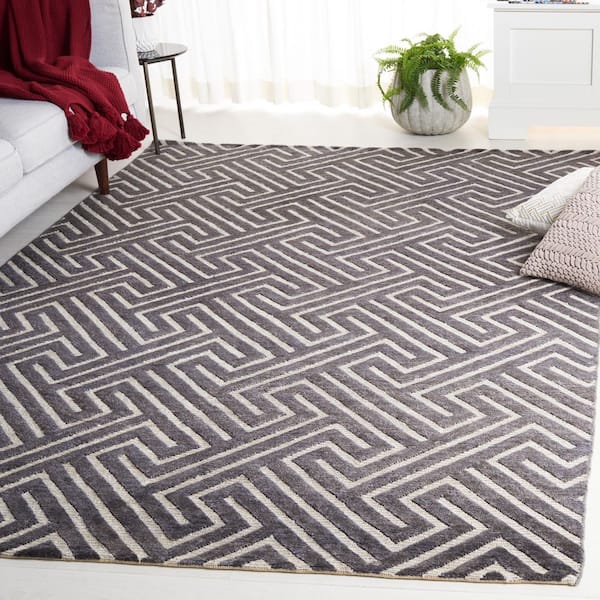 Santa Fe 2 ft. x 3 ft. Charcoal/Silver Modern Geometric Area Rug