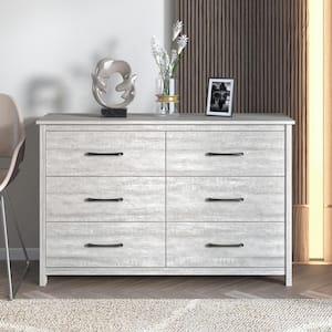 Gianni 6-Drawer Dusty Gray Oak 47.2 in. Dresser with Ultra Fast Assembly