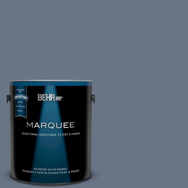 BEHR MARQUEE 1 gal. #UL240-4 Lunar Shadow Satin Enamel Exterior Paint and Primer in One