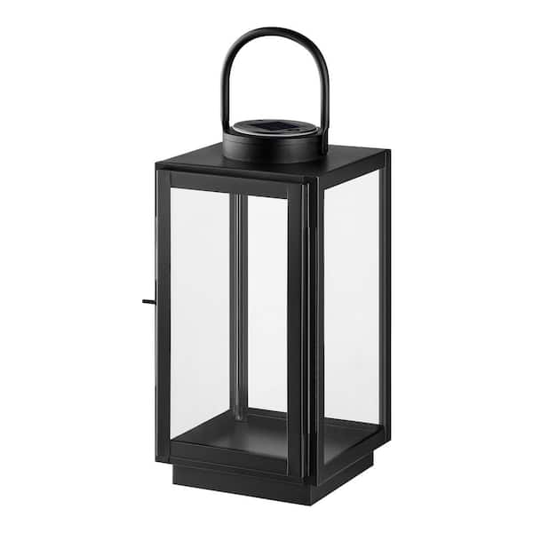 7.5 in. x 14 in. Metal Lantern with Solar Light