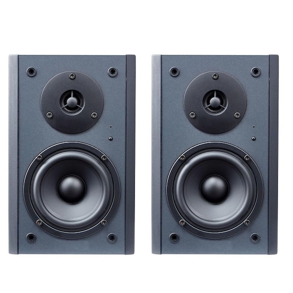 Powered Bookshelf Speakers 20 W x 2-Active Studio Monitor Speaker with 4 in. Woofer Adjustable Volume and Audio