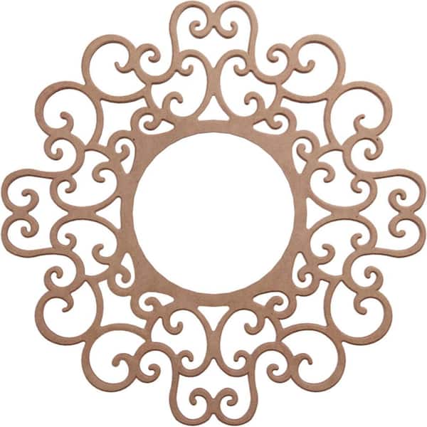 Ekena Millwork 0.375 in. x 6.875 in. x 18 in. Wood Medallion Moulding