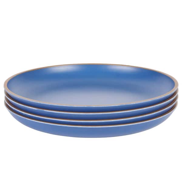 Gibson Home Rockabye 4-Piece 10.7 in. Melamine Dinner Plate Set In Blue