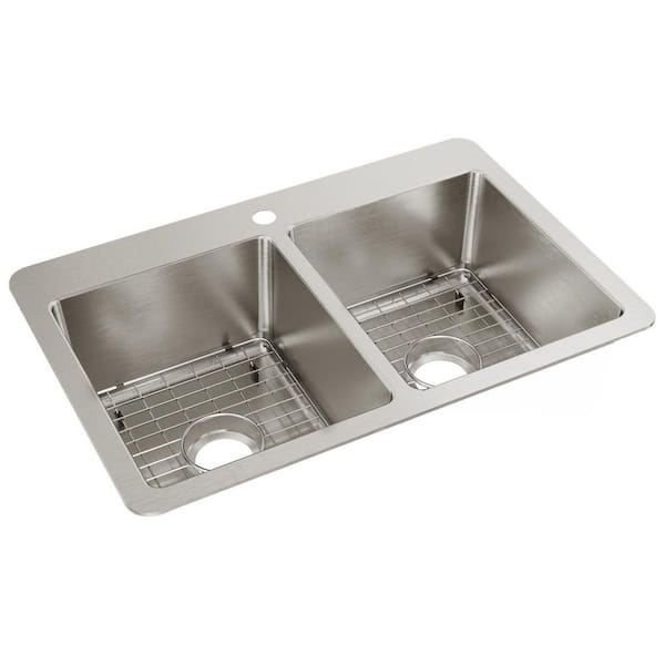 Elkay Avenue Stainless Steel 33 in. Double Bowl Dual Mount Kitchen