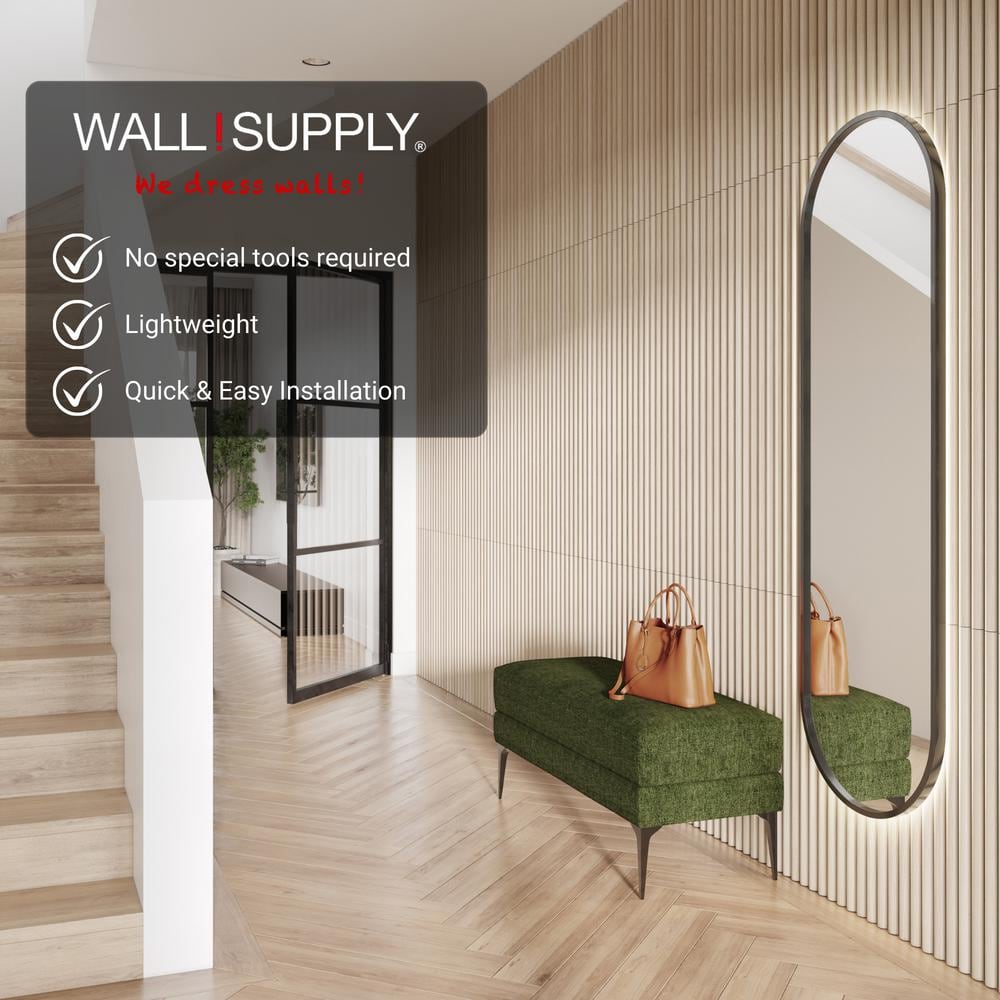 Natural 3D Textured Wall Panel Set, 19.69" x 45.67"