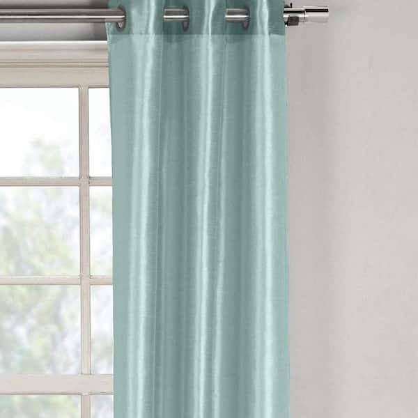 Set of 2 Panels Assorted Colors 38 X 84 Inch - Emerald Duck River Textiles Bali Solid Faux Silk Grommet Top Window Curtains for Living Room & Bedroom