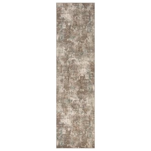 Alpine 3 ft. X 10 ft. Light Brown Abstract Area Rug