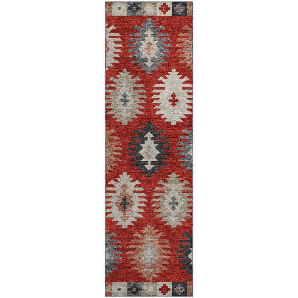 Addison Rugs Mayfield Premium Machine Washable Abstract AMF983 Red 2 ft ...