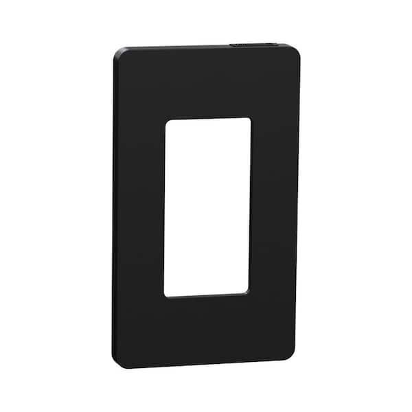 Square D X Series 1-Gang Standard Size Screwless Rocker Light Switch Wall Plate Cover Plate Matte Black