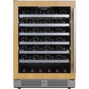 24 in. Single Zone 53-Wine Bottles Wine Cooler in Custom Panel Ready