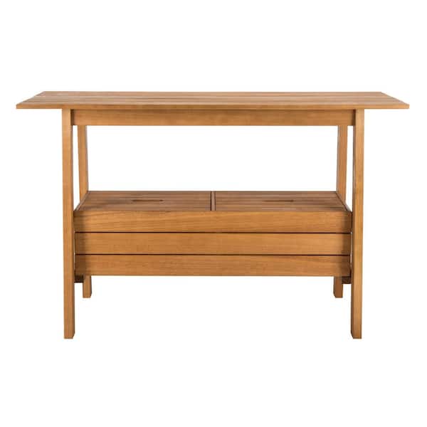 Bertie Natural Brown Acacia Wood Outdoor Serving Bar