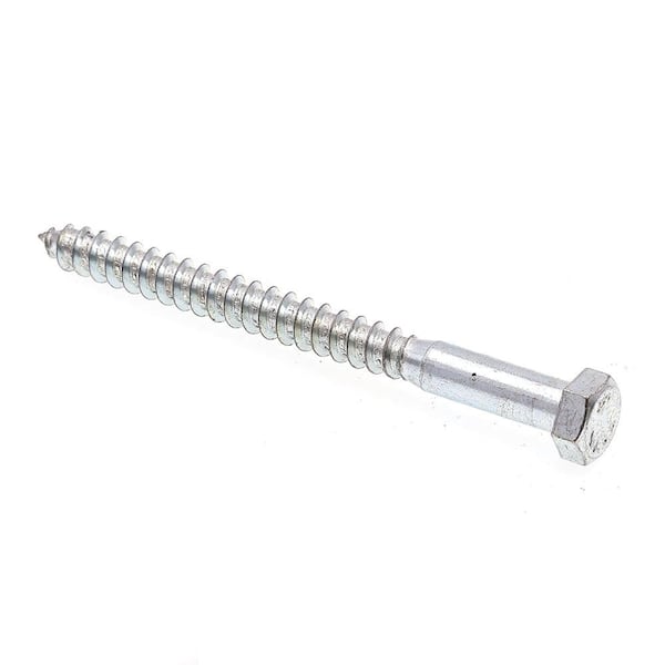 Prime-Line 3/8 in. x 4-1/2 in. Grade A307 Zinc Plated Steel Hex Lag Screws (50-Pack)