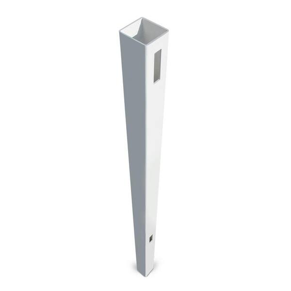 Veranda Pro Series 5 in. x 5 in. x 8-1/2 ft. White Vinyl Woodbridge Arched Heavy Duty Routed End Fence Post