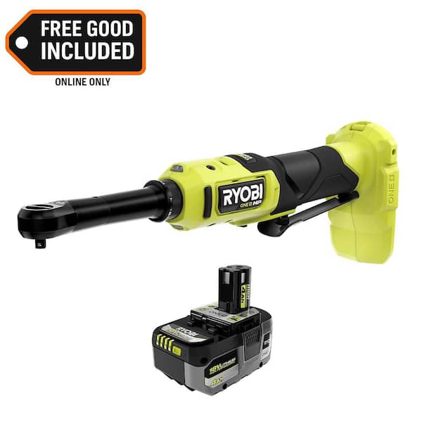 ONE+ HP 18V Brushless Cordless 1/4 in. Extended Reach Ratchet with 4.0 Ah Lithium-Ion HIGH PERFORMANCE Battery