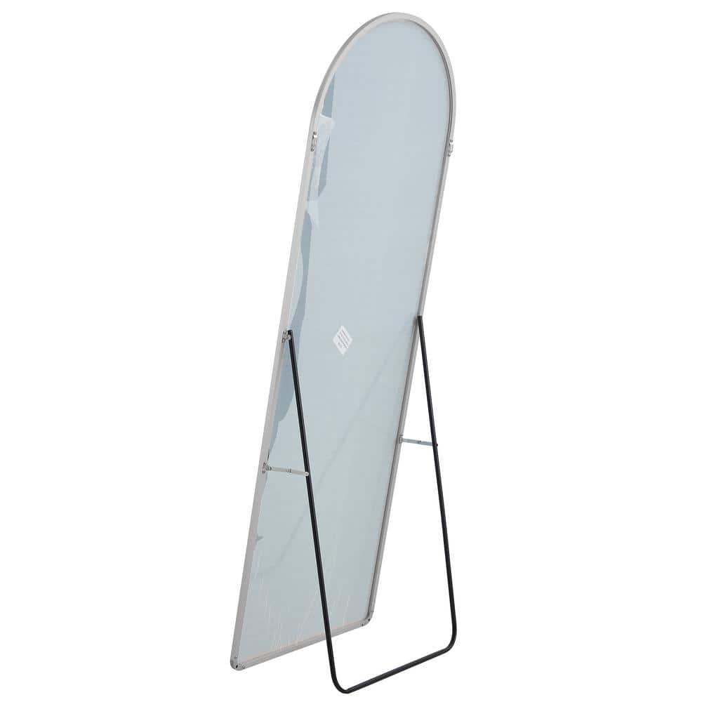 23.2 in. W x 64.9 in. H Arched Aluminum Framed Floor Wall Mounted Bathroom 