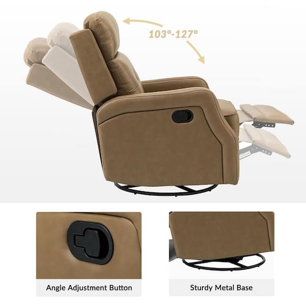 ARTFUL LIVING DESIGN Ifigenia 28.74 in. Wide Taupe Genuine Leather