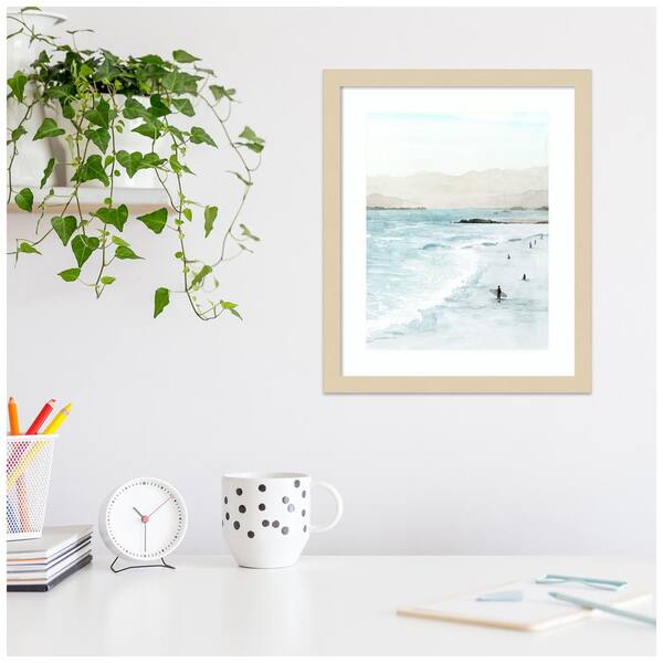 1pc Framed Coastal Canvas Print Poster Beach Seashell Canvas Wall