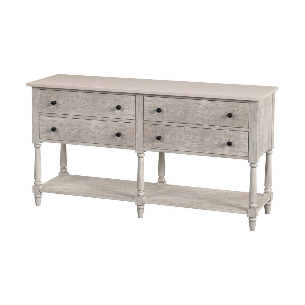 Danielle 65" Gray Marble Transitional Sideboard