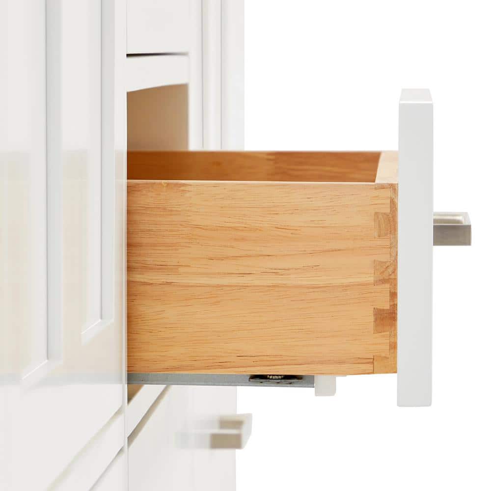 Cambridge 36" White Hardwood Freestanding Vanity with Quartz Top