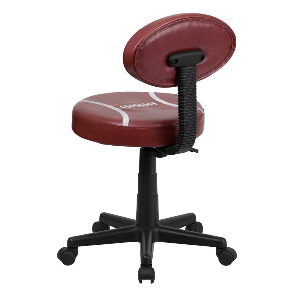 Gridiron Glory Brown Vinyl Swivel Task Chair with Metal Base