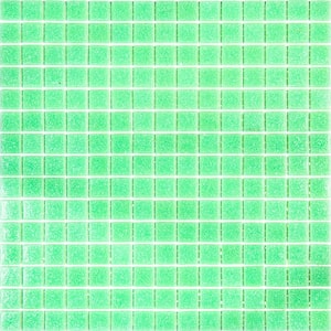 Dune Glossy Mint Green 12 in. x 12 in. Glass Mosaic Wall and Floor Tile (20 sq. ft./case) (20-pack)