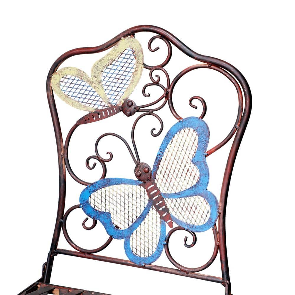 Bronze Butterfly Design 3-Piece Folding Bistro Set
