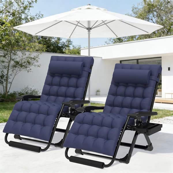 SUKLOM 2-Pieces XXL Zero Gravity Chair 500 lbs. Folding Recliner
