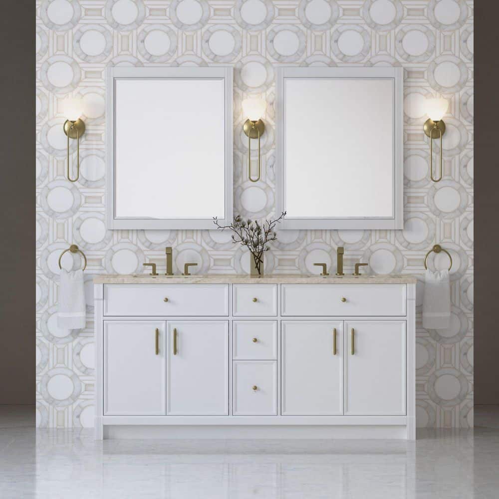 Bellshire 72.0 in. Double Bath Vanity in Bright White with Tajnar Engineered Composite Top price history on PriceWatchPro