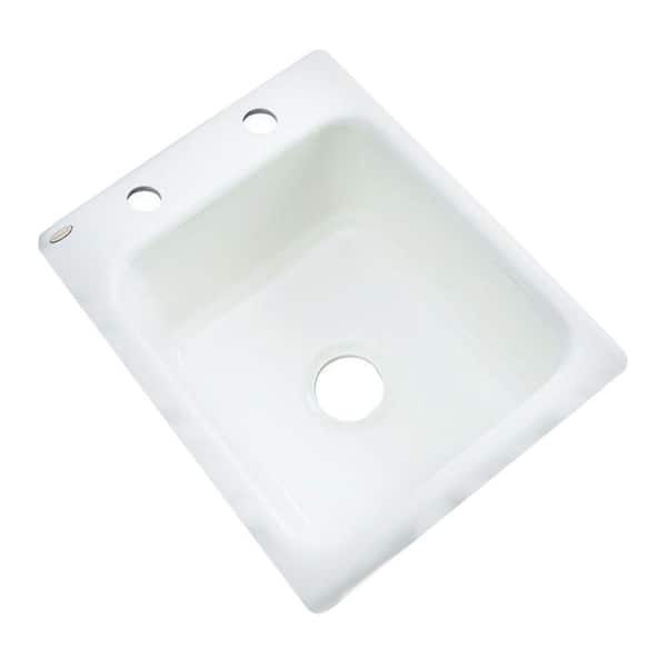 Thermocast Crisfield White Acrylic 17 in. 2-Hole Drop-in Bar Sink
