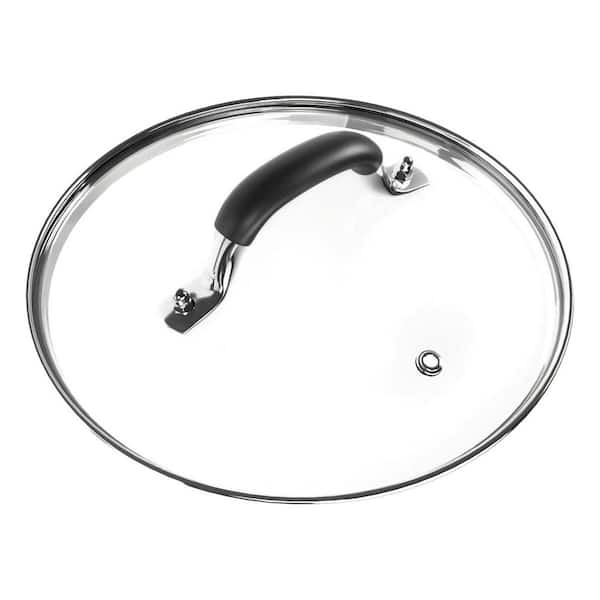 Stainless Steel 9 in Tempered Glass Pot Lid with Steam Vent and Heat-Resistant Handle Pressure Cooker