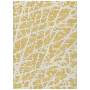 Chantille ACN501 Gold 5 ft. x 7 ft. 6 in. Machine Washable Indoor/Outdoor Geometric Area Rug