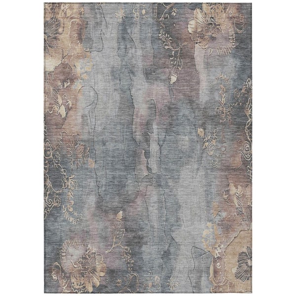 Chantille Machine Washable Indoor/Outdoor Abstract ACN1869 Gray 5 ft. x 7 ft. 6 in. Accent Rug