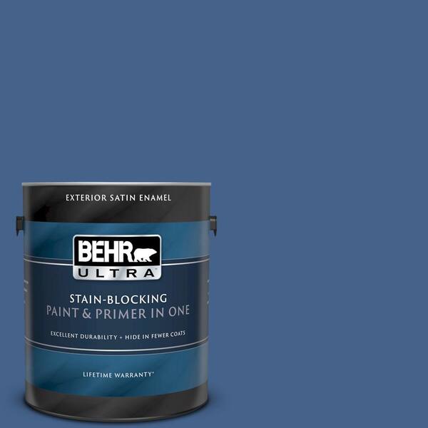 BEHR ULTRA 1 gal. #UL240-21 Mosaic Blue Satin Enamel Exterior Paint and Primer in One