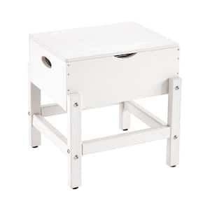 12 Qt. White HDPE Ice Chest Table For Patio, Outdoor Side Table with Ice Bucket, Patio Cooler