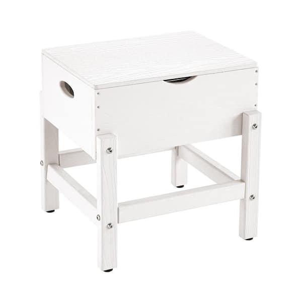 Homenjoy 12 Qt. White HDPE Ice Chest Table For Patio, Outdoor Side Table with Ice Bucket, Patio Cooler
