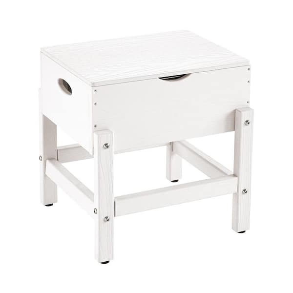 Hotormer 12 Qt. White HDPE Ice Chest Table For Patio, Outdoor Side Table with Ice Bucket, Patio Cooler