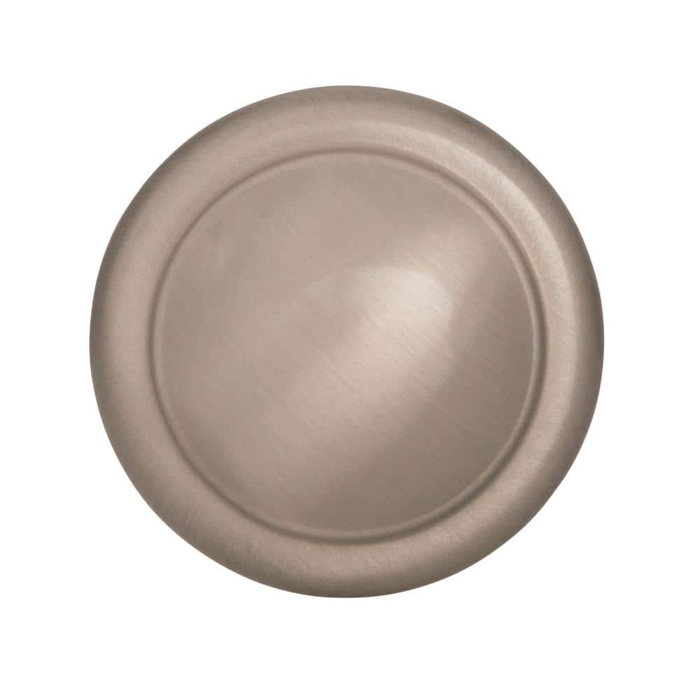 Satin Nickel Round Cabinet Knob with Mounting Hardware