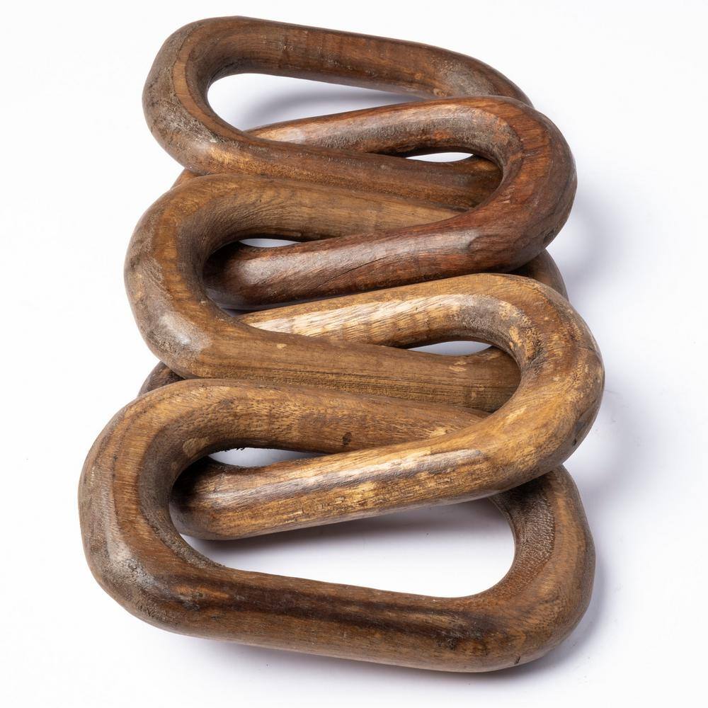 Alix 29" Natural Brown Mango Wood Chain Figurine