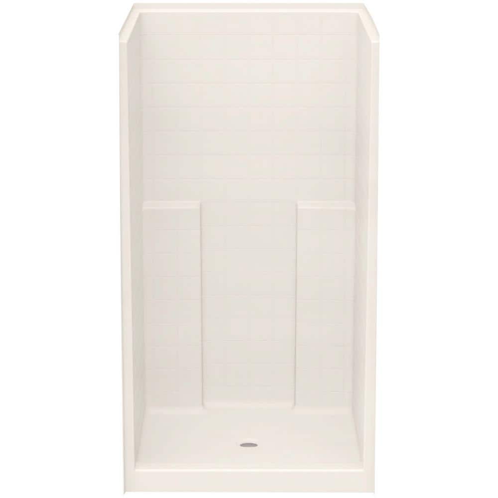 Everyday Smooth Tile 42 in. x 42 in. x 76 in. 1-Piece Shower Stall with Cen