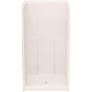 Everyday Smooth Tile 42 in. x 42 in. x 76 in. 1-Piece Shower Stall with Center Drain in Bone
