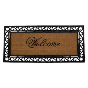 Nedia Home 18015 Rubber Coir 22 x 36 Mat, Acanthus, Personalized