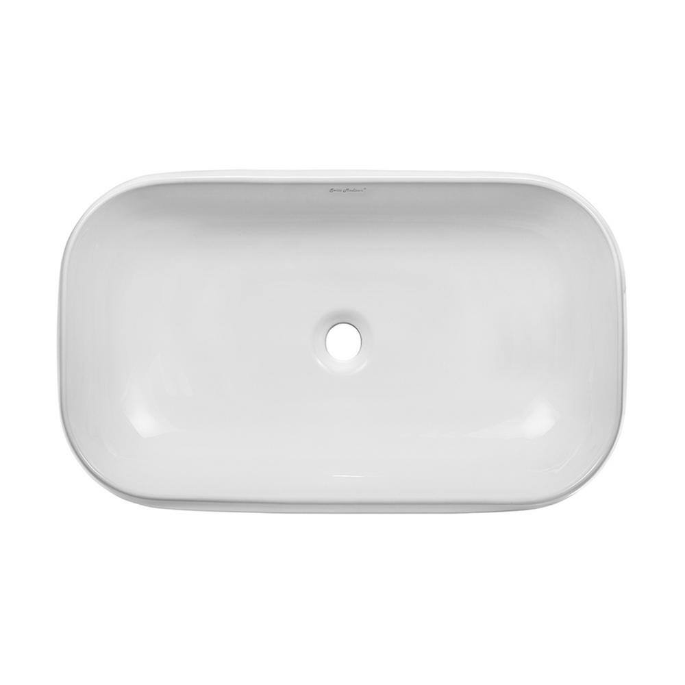 Chateau 28-Inch Glossy White Ceramic Vessel Sink